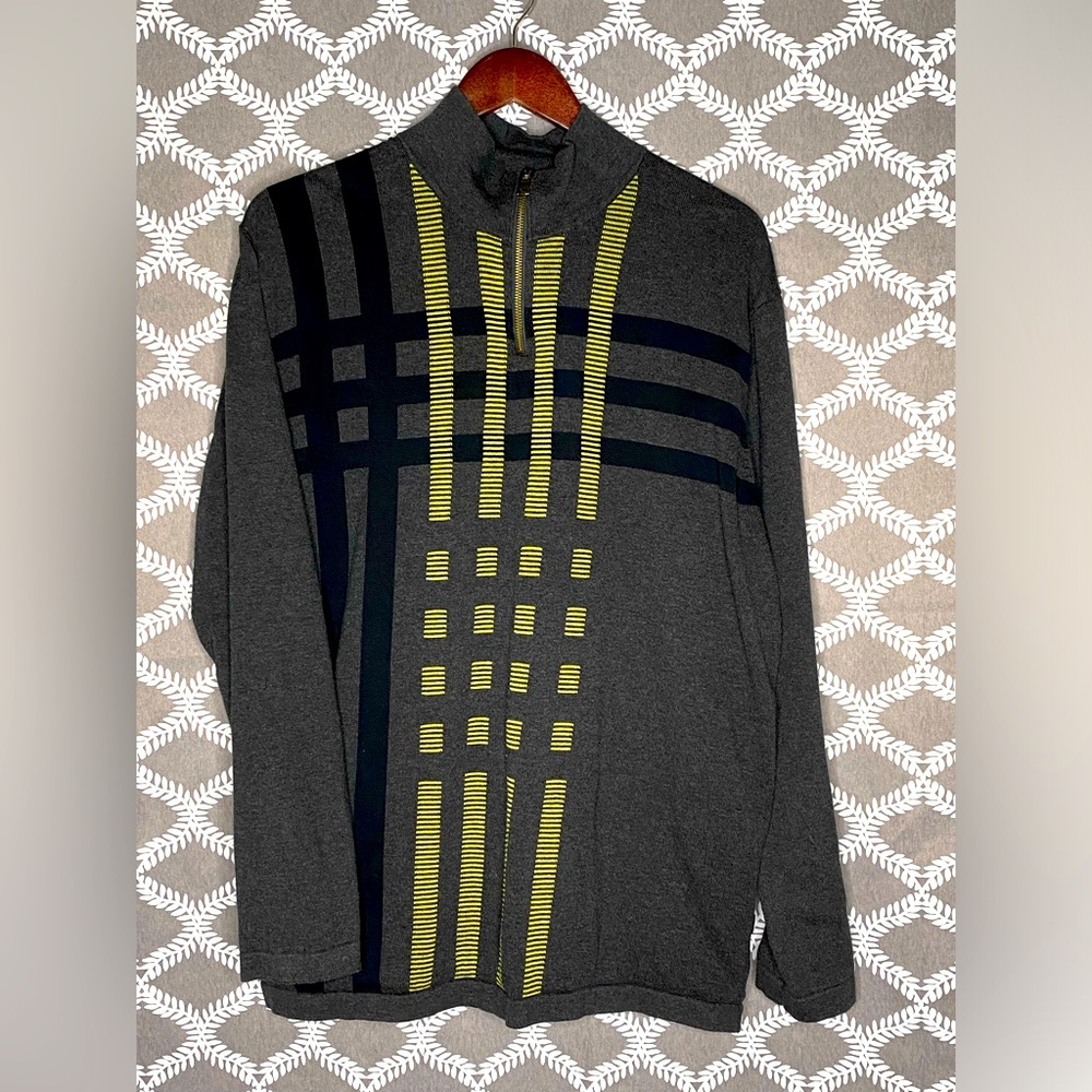 Vintage Mexx sweater with zip collar faded color block design